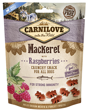 Carnilove Crunchy dog treat. Mackerel with raspberries 200g