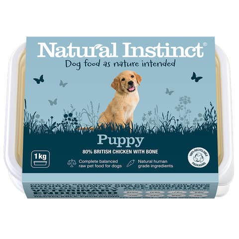 Natural Instinct Natural Range raw dog food. Puppy (chicken and beef liver)