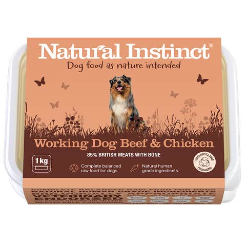Natural Instinct Working Dog Raw Food. Beef & Chicken