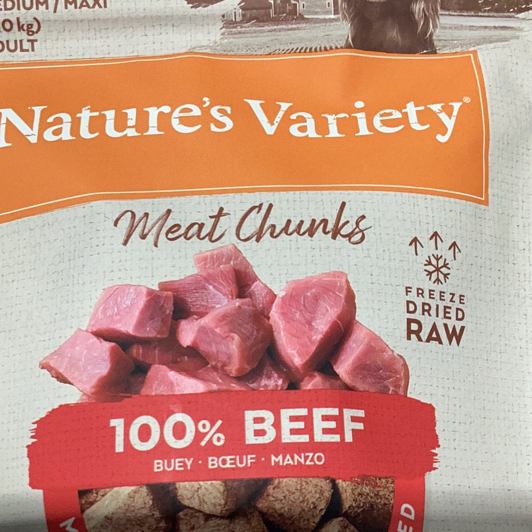 Natures Variety freeze dried beef chunks 50g