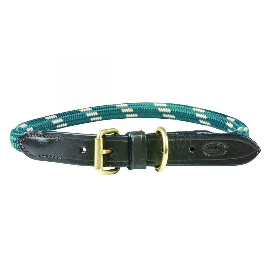 Weatherbeeta rope & leather dog collar
